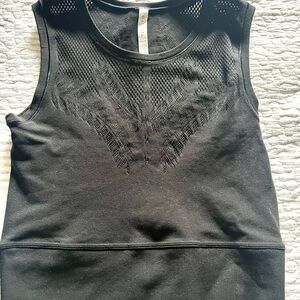Athleta Gray Fitted Crop Tank Top